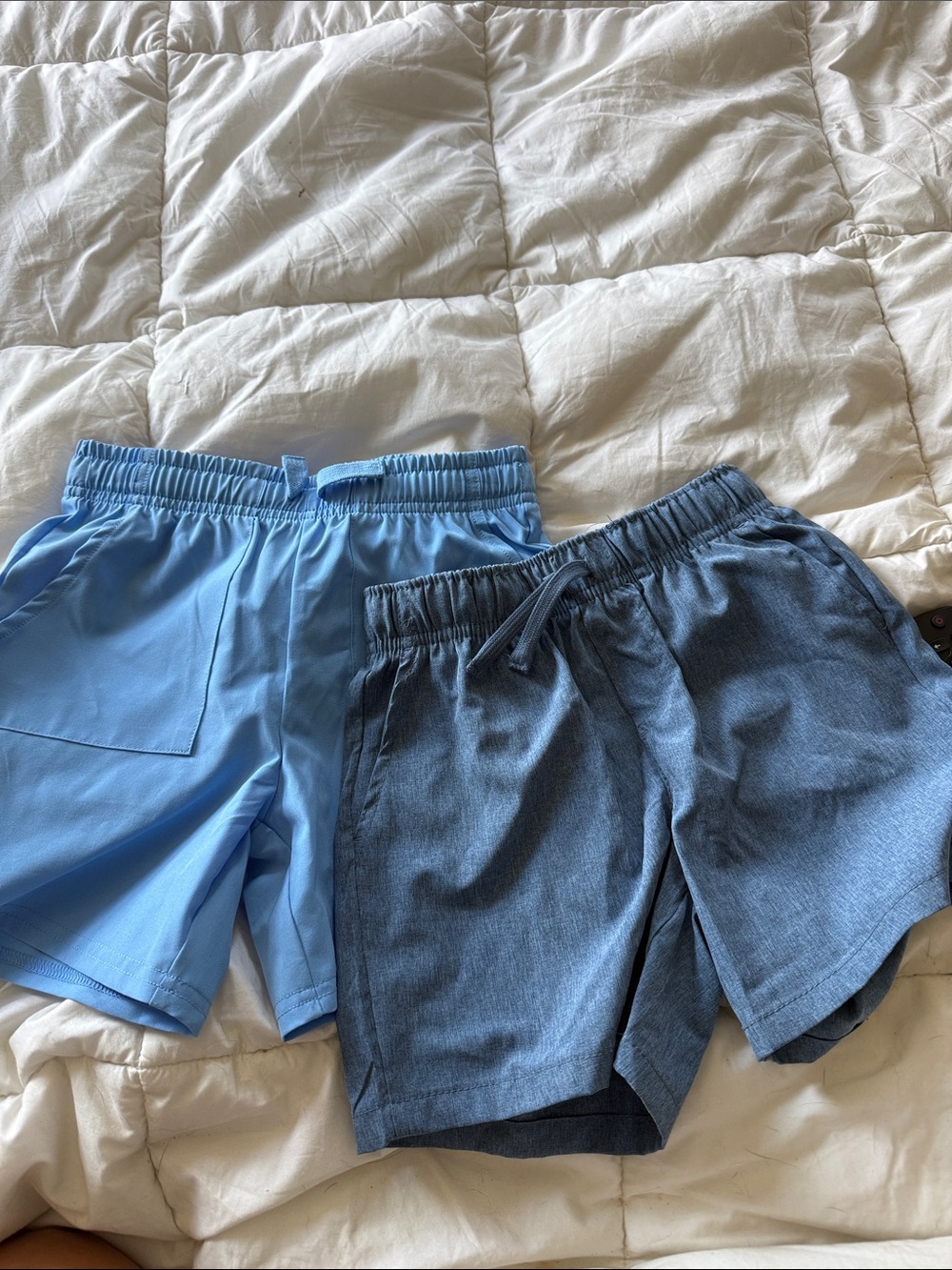 2 pk Boys stitch & stone Drawstring Shorts in Light Blue and Denim Blue